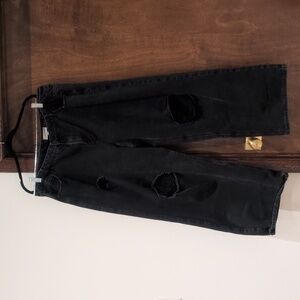 Eloquii Denim Baggy Wide Leg Black Jeans